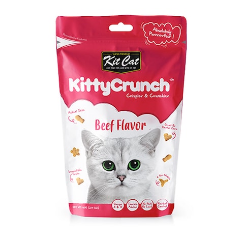 pack of 2 Kit Cat Kitty Crunch Beef Flavor 60g