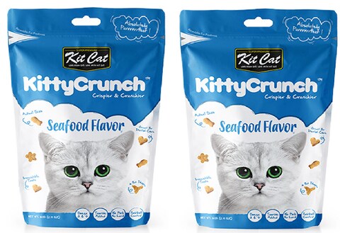 pack of 2 Kit Cat Kitty Crunch Seafood Flavor 60g