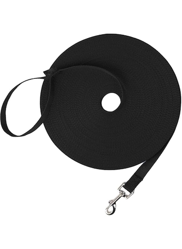 SWIUKPHE Dog/Puppy Obedience Recall Training Agility Lead, 30ft Training Leash - Great for Play, Camping, or Backyard - Black 30ft