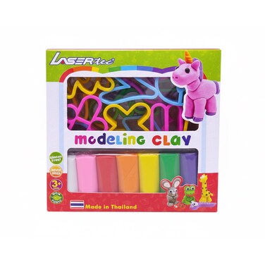 Lasertec Modeling Clay Set With 7 Round Sticks And Arabic Numbers, Creative Educational Activity For Kids