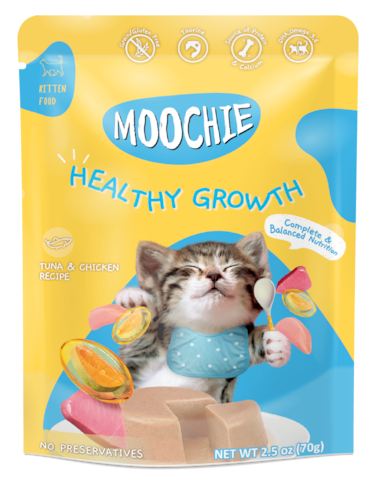 Moochie Tuna and Chicken recipe for Kitten - Healthy Growth Pouch 70g  Pack of 12
