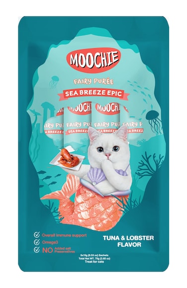 Moochie Sea Breeze Epic Tuna &amp; Lobster Flavor 5x15g - Pouch  Pack of 12