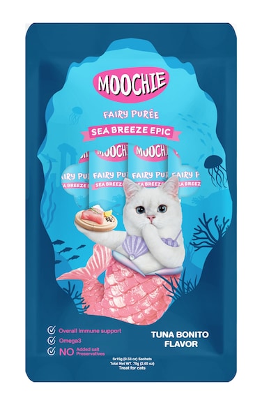 Moochie Sea Breeze Epic Tuna Bonito Flavor 5x15g - pouch  Pack of 12