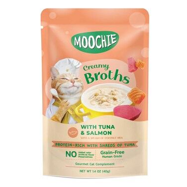 Moochie Kitten Creamy Broth With Tuna &amp; Salmon 40g - pouch  Pack of 12