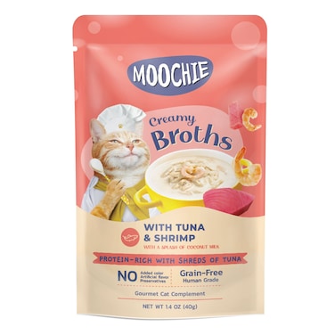 Moochie Kitten Creamy Broth With Tuna &amp; Shrimp 40g - pouch  Pack of 12