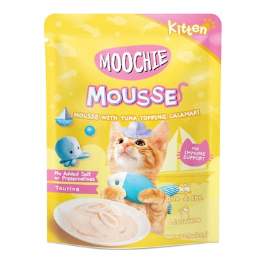 Moochie Kitten Tuna With Topping Calamari 70g - pouch  Pack of 12