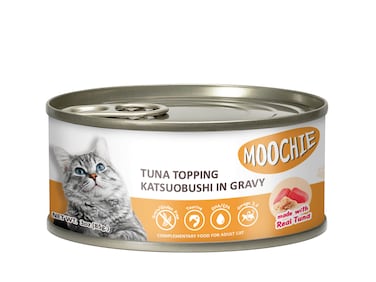 Moochie Adult Tuna Topping Katsuobushi 85g - can  Pack of 12