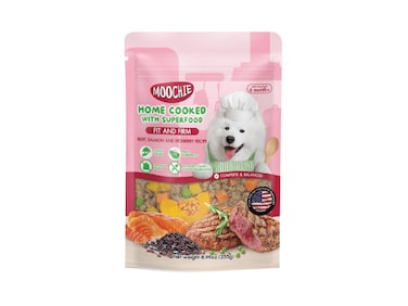 Moochie Home Cooked Dog Food  - Fit and Firm - Beef, Salmon and Riceberry Recipe 255g  Pack of 12