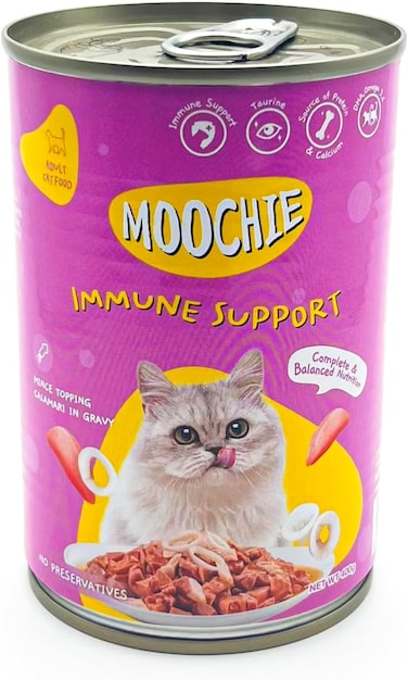 Moochie Mince With Calamari Cat Wet Food Can 400g  Pack of 12