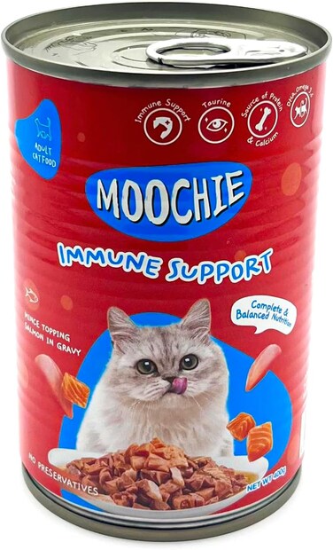Moochie Mince With Salmon Cat Wet Food Can 400g  Pack of 12