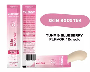 Moochie Vetmoo+ Tuna &amp; Blueberry Flavor Skin Booster Cat Food Supplements  Pack of 12