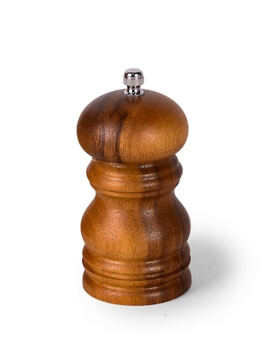 Billi Acacia Wooden Pepper Grinder - 4" Elegant Manual Pepper Mill   Premium Quality Kitchen Accessory   Dimensions: 6x6x10.2 cm   Perfect for Freshly Ground Spices and Enhance Flavor in Your Cooking