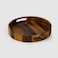 Billi Acacia Wood Serving Round Tray 14 inch - Premium Wooden Round Platter with Handles Elegant Rustic Serving Tray for Snacks, Drinks, Breakfast &amp; D&eacute;cor