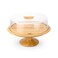 Billi Rubberwood Cake Dome with Glass Lid, 32.5cm Large Cake Stand, Wooden Dessert Display Stand, Round Cake Holder for Bakery, Parties, Kitchen &amp; Serving