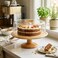 Billi Rubberwood Cake Dome with Glass Lid, 32.5cm Large Cake Stand, Wooden Dessert Display Stand, Round Cake Holder for Bakery, Parties, Kitchen &amp; Serving