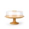 Billi Rubberwood Cake Dome with Glass Lid, 32.5cm Large Cake Stand, Wooden Dessert Display Stand, Round Cake Holder for Bakery, Parties, Kitchen &amp; Serving