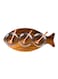 Billi Fish-Shaped Acacia Wood Condiment Set &ndash; Includes 3 Glass Bowls and 3 Wooden Spoons, W18.5 x L40.5 x H6.2 cm &ndash; Stylish Acacia Wood Serving Tray for Sauces, Spices, and Snacks