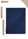 Blue Microfiber Fitted Bedsheet with Deep Pocket for a Snug Fit, Breathable, Machine Washable for Optimal Protection, Available in King, Queen and Single Sizes, Without Pillow Cover