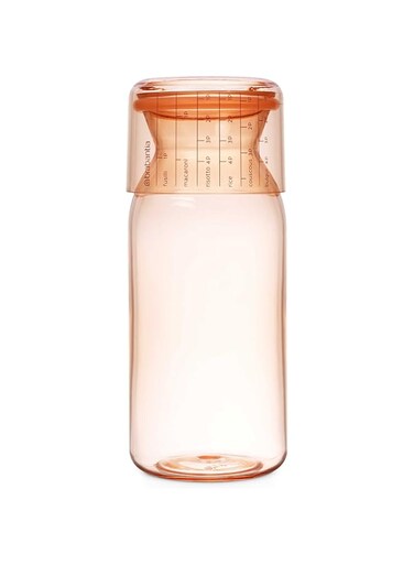 Brabantia 290206 Storage Jar With Measuring Cup, 1.3L, Clay Pink, 9.4 X 9.4 X 24 cm