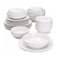 Mikasa Swirl Porcelain Dinnerware Set, 24 Piece, Elegant White Tableware Set