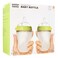 Comotomo Soft Hygienic Silicone Natural Feel Baby Feeding Bottle Green/White 250ml, Pack of 2's