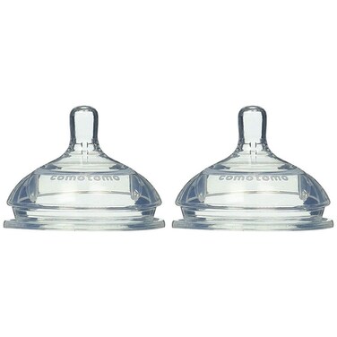 Comotomo Natural Teat Silicone Nipple Slow Flow, Pack of 2's