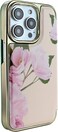 TED Baker iPhone 15 Pro Max, Rich Vegan Leather And Electroplated Back Shell For Protection, Mirror Folio, Flower Placement