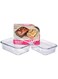 AKDC Glass Baking Dish set of 3 (Size 1040 ML and 1520 ML) for Cooking, Baking and Roasting, Casserole Dish, Borosilicate Glass, BPA Free, Microwave and Dishwasher Safe loaf tray