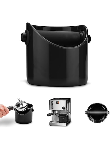 Dreamfarm DFGR1181 Grindenstein Coffee Knock Box, Black, W 4.0 x H 4.0 x L 4.0 inch, Plastic