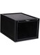 LOVIVER Shoe Organizer for Closet - Stackable Shoe Storage, Shoe Rack for Entryway - Clear Plastic Shoe Boxes, Shoe Container for Closet, under Bed, Black