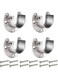 SWIUKPHE Closet Rod Bracket, 2 Sets Stainless Steel U Shaped Shower Curtain Rod Support Bracket Cabinet Rod Bracket Rod Socket Holder with Screw Wardrobe Rod Holder for 1 Inch Diameter Pole