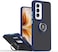 Oppo Reno12 Pro Case Flexible Silicone Protective Bumper,Camera Protection Translucent Shockproof Matte Back Cover with 360 rotational Ring Holder For Reno 12 Pro (Blue)