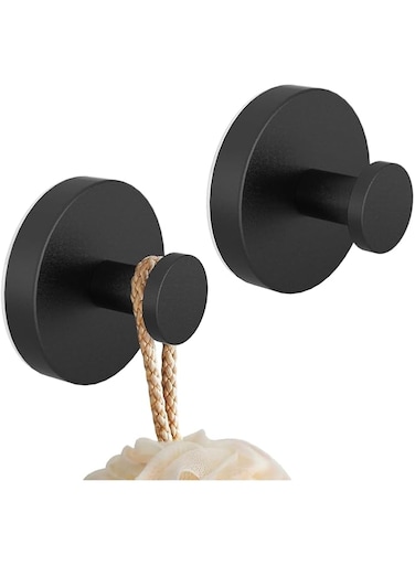 Uraoiac 2PCS Suction Cup Hooks Removable Towel Rack Stainless Steel No-Drill Hooks for Shower, Bathroom, Glass Door, Mirror