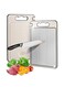 Cutting Board, Chopping Board with Sharpening Block,304 Stainless Steel Cutting Board for Meat,Cheese, Vegetable Fruit with Easy Grip Handle,Wheat straw pp,Non-Slip,Double-Side Using