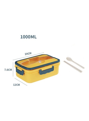 Wheat Straw Microwave Lunch Box - Yellow Yellow 12 x 20 x 7.6cm