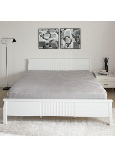 Box Hamilton Stripe Satin Cotton King Fitted Sheet 210 x 36 x 180 cm