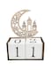 Party with Emma Ramadan Eid Mubarak Ornaments Wooden Moon Star Ramadan Table Plaque Ornament Tabletop Decoration for Festival Home Supplies (Moon)