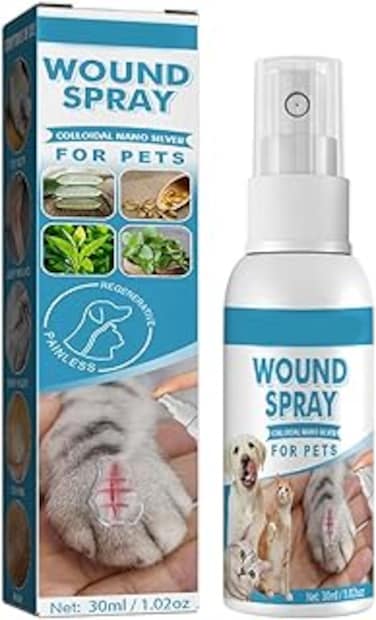 Azonee Pet Wound Care, Skin Repair for Cats &amp; Dogs, Healing Aid for Wounds, Abrasions, and Itch Relief, Feline Skin Soothing Formula, Fast Absorbing &amp; Gentle for Pets' Sensitive Skin, 30ml