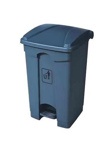 Pedal Waste Bin with Lid &acirc;&euro;&ldquo; 30L, 45L, 68L, 87L   Gray, Yellow, Red, Green   Durable Plastic Trash Bin with Foot Pedal &amp; Lid (Gray, 45 LTR)
