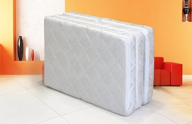 Karpentone Foldable 3Pieces Travel camp,  guest Foam Mattress with Hand Carry Cover for Baby & Adult Size 180Lx90Wx7H CM