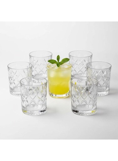 Tumbler Glass Set of 6, Ideal for Water, Juice, or Cocktails. Fit for Every Occasion And Perfect for Any Beverage