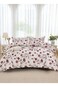 Home Queen Size 6-piece: Duvet cover - 200*230cm.; 1 Flat sheet - 230*250cm.; 4 Pillow covers - 50*75cm. Beige With Vintage Red Rose Print