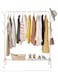 Clothes Rack Metal Garment Racks Heavy Duty Indoor Bedroom Cool Clothing Hanger with Top Rod and Lower Storage Shelf high Storage Rack