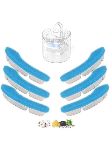 ALMEKAQUZ Upgrade Cat Fountain Filter,Cat Water Fountain Filter Replacement,Arc-Shaped Safe Washable Animal Water Fountain Filters,4 Filtration System,for HAPUP Dog Kitty Spout Cat Fountain