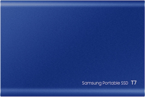 Samsung T7 1TB External USB 3.2 Gen 2 Portable SSD with Hardware Encryption - Indigo Blue