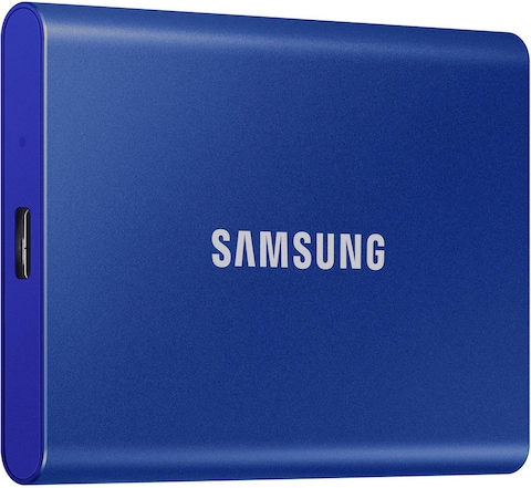 Samsung T7 1TB External USB 3.2 Gen 2 Portable SSD with Hardware Encryption - Indigo Blue