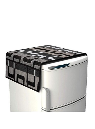 Designer Black Box Fridge Top Cover (21 X 39 Inches)