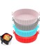 Fryer Silicone Liners, 4 Pack Air Fryer Silicone Pot Reusable Air Fryer Silicone Basket Easy Cleaning Air fryers Silicone Pot for Oven Microwave Accessories(Pink Gray Red Blue)
