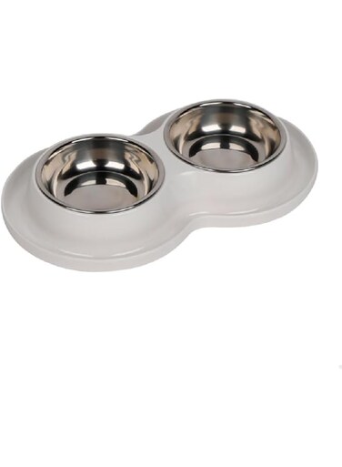 Pawsitiv Anti-Spill Dinner Set Bowls - Medium - White350ml+ 350ml