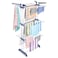 Clothes Drying Rack, 4-Tier Foldable Laundry Drying Rack, Stainless Steel Garment Clothes Dryer Indoor or Outdoor Standing Clothing Rack with Wheels